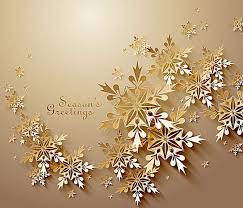 Golden Christmas Greeting Card Snowflakes Vector Background Material Christmas Vectors Christmas Background Images Christmas Greetings