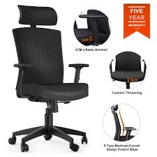 Komene Ergonomic Office Chair High Back Mesh Desk Chair With Adjustable Seat Height Headrest Lumbar Support Swivel Computer Chair For Home Office Study High Ba Trong 2020