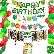 Check spelling or type a new query. Jungle Safari Theme Party Decorations Jungle Highchair Banner Safari Birthday Banner Jungle Animals Cake Toppers Safari Party Supplies For Kids Boys 1st Birthday Baby Shower Decor Buy Online At Best Price