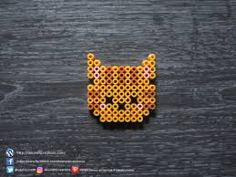 Mini Chat Roux Perles Hama Mini Ginger Cat Perler Beads Motifs Perler Animaux Perles Hama Tissage De Perles