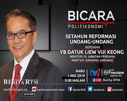 Born 18 january 1960) is a malaysian politician. Jabatan Penerangan Malaysia On Twitter Bicara Politikonomi Setahun Reformasi Undang Undang Bersama Menteri Di Jabatan Perdana Menteri Undang Undang Datuk Liew Vui Keong 1 Mei 2019 Bicarapolitikonomi Rtm