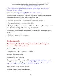 Delivering relevant r&q training to deals practitioners; Investment Risk Management Job Description