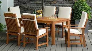 Parsons Garden Dining Set 6 Seats Wooden Outdoor Furniture Wooden Garden Table Clearance Outdoor Furniture