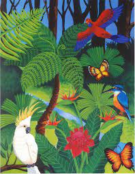 I Tried To Capture Australian Birds In A Rainforest Setting It Was The First Painting In The Series Of Three Paintings Animal Mural Bird Art Native Art