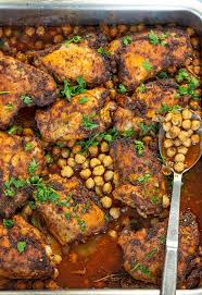 One Pan Roasted Chicken With Chickpeas Greek Revithada Me Kotopoulo Sto Fourno Recipe Greek Roasted Chicken Roasted Chicken Chickpea