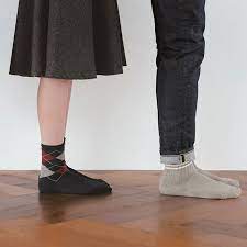 Did You Know That All Muji Socks Are Right Angled It All Began With A Czech Grandmothers Hand Knit Socks He Comfortable Socks Hand Knit Socks Knitting Socks