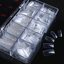 Btartbox 500 Pcs New Wide Full Cover False Nails Fake Nail Tips Sizes Ranging From 0 9 With Case Clear Fake Nails Acrylic Nail Tips Natural Acrylic Nails