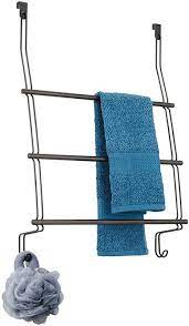 Over time as the finish wears, the base. Amazon Com Idesign Classico Steel Over The Door Towel Rack With Storage Hooks 16 75 X 4 25 X 24 Bronze Home Kitchen