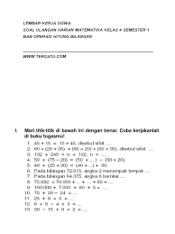 Contoh soal matematika kelas 6 bab operasi hitung campuran beserta pembahasan atau cara mengerjakannya. Soal Dan Jawaban Operasi Hitung Bilangan Cacah Kls 4 Jawabanku Id