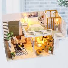 2 Storey Modern Diy Doll House Furnished Miniature House W Lights Wooden Dollhouse Grownup Toy Dollhouse Furn En 2020 Meuble Maison Bricolage Maison Maison Sims