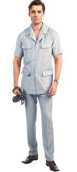 Sahara Sky Blue Safari Suit Custom Made By A I Hangrr Mens Pants Fashion Safari Jacket Kurta Men