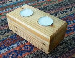 Tealight Holder 2 Candles Reclaimed Natural By Rodneysnapkinart 14 99