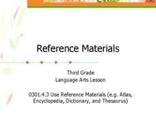 Remember, the internet is a great resource, but many times information can be found easier by using a reference book! Reference Materials Lesson Plans Worksheets Lesson Planet