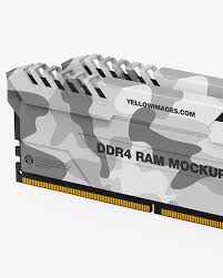 Download Two Modules Of Ddr4 Ram Mockup In Device Mockups On Yellow Images Object Mockups