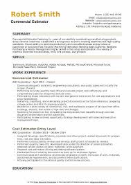 estimator resume samples qwikresume