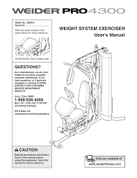 Weider Pro 4300 System 30963 Users Manual Manualzz Com