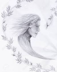 1001 + ideen und inspirationen für schöne bilder zum. Handzeichnung Elf Mit Schonen Blume Zeichnen Sie Auf Vintage Papier Profil Portrait Lizenzfreie Fotos Bilder Und Stock Fotografie Image 52511578