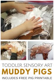 Awesome Muddy Pig Sensory Art For Toddlers Farm Activities Toddler Art Projects Farm Theme Preschool