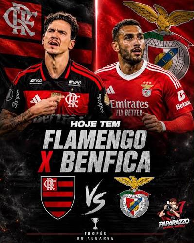 HOJE TEM MENG&Atilde;O! 🔴⚫ CONFIRA AS INFORMA&Ccedil;&Otilde;ES DO AMISTOSO ENTRE BENFICA E FLAMENGO. ⏰ 15h30 (de Bras&iacute;lia) 🏟️ Est&aacute;dio Algarve, em Algarve (POR) 🏆 Trof&eacute;u do Algarve (amistoso) 📺 Transmiss&atilde;o: Band, SporTV,