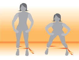 Squat Walk This Way A Tush Toning Thera Band Exercise Injury Prevention Outer Thigh Workout Thigh Exercises