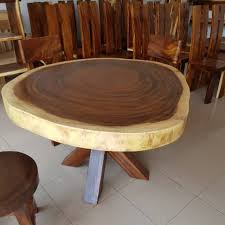 Selain itu meja dengan bentu persegi dapat diposisikan atau diletakkan pada menempel di tembok ruangan atau di sudut. Meja Bulat Kayu Trembesi Solid Shopee Indonesia