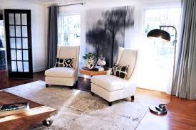 Furniture Layouts Two Chairs In Front Of Two Windows With Side Table Between The Chair Living Room Furniture Layout Eclectic Living Room Living Room Seating