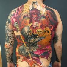 The best ideas for a traditional back tattoo will depend heavily on the wearer's tastes, and whether they want bold black or a traditional colorful tattoo in primary shades. 100 Back Tattoo Design 1080x1075 2021