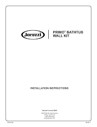 Changing out your old bath tub to a new acrylic or fiberglass tub is not a the main problem with this job is that the tub will be mounted to the walls under the drywall which in. Jacuzzi Pd81959 Installation Guide Manualzz