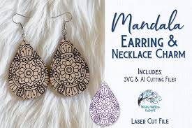 Ear savers let front line workers taking care of us wear masks comfortably. Mandala Earrings For Glowforge Or Laser Cutter 653153 Laser Engraving Design Bundles