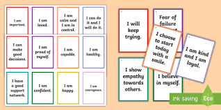 How to create your own affirmations step 1: Daily Positive Affirmations Flash Cards For Kids Primary