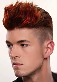 Men Hairstyle Red Highlights On Lifted Bangs Dyed Red Hair Red Hair With Highlights Mens Hairstyles