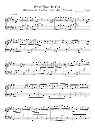 Cause this one river flows in you b c# d e c# b a g#. River Flows In You Reminiscent 10th Anniversary Vevo Version Sheet Music For Piano Solo Musescore Com