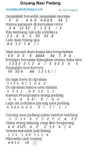 Not Angka Pianika Lagu Goyang Nasi Padang Duo Anggrek