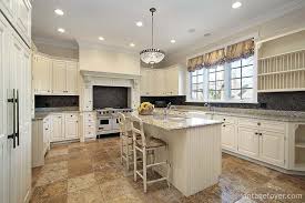Image Result For Dark Counter Tops Light Cabinets Tan Floor Tile Luxury Kitchen Design Antique White Kitchen Kitchen Design