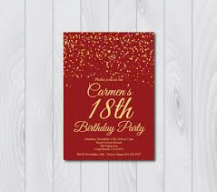 Printable 18th Birthday Card Template Any Age And Color 18th Birthday Invitation Printable Gold Etsy Printable Birthday Invitations 80th Birthday Invitations 60th Birthday Invitations