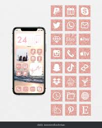 All white kitchens pinterest app icon pink. Ios 14 Rose Gold Glitter Aesthetic Icon Set 166 Icon Set App Etsy