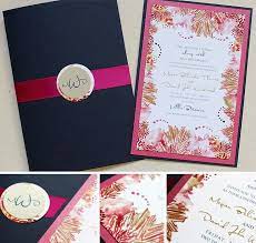 Fuschia And Navy Blue Coral Wedding Invitation Coral Wedding Invitations Gold Wedding Invitations Blue Coral Weddings