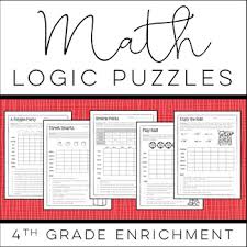 Math, english, science, social studies, spanish Math Logic Puzzles 4th Grade Enrichment Digital Printable Pdf