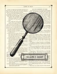 Sherlock Holmes The Game S Afoot Magnifying By Curiousprintery 9 90 Victorian Books Book Page Art Sherlock