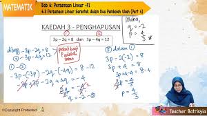 Silibus baru matematik tingkatan 5 2020. Kaedah Persamaan Linear Serentak Vid 08 Addmaths Kssm Bab 3 Persamaan Serentak Kaedah 2014 06 Persamaan Linear Ii Kaedah Penghapusan Raisanangka