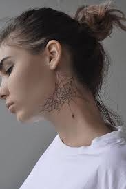 30 Creative And Impressive Neck Tattoos For Women Neck Tattoos Women Spider Web Tattoo Web Tattoo