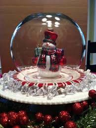 I Had The Idea To Use An Inverted Fish Bowl To Make A Snow Globe Centerpiece A Friend Had Given Me Th Christmas Centerpieces Christmas Diy Christmas Crafts