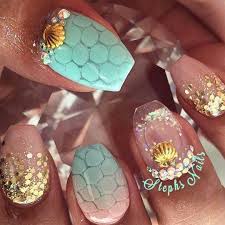 Stephnails Aquarium Nails Mermaid Nails Nails Inspiration