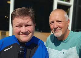One for the cricket fans ! Gents from left to right.. Alan Dixon (by car),  Robbie Page , Kevin Sparling , Andy Halsey , Simon Britton & ? guess about  mid 80's.