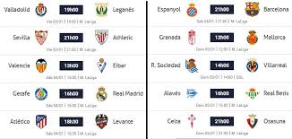 36 тур таблица календарь статистика. Jornada 19 Liga Espanola 2020 Partidos Y Horarios
