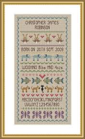 Baby Boy Birth Sampler Cross Stitch Chart From Little Dove