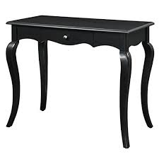 Country Chic Style Hobart Writing Desk With Curved Legs And 1 Drawer Made W Manufactured Wood In Black F Cheap Office Furniture Convenience Concepts Furniture