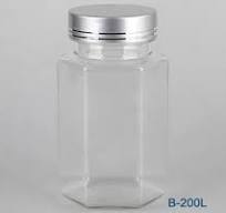 200cc Hexagonal Clear PET Plastic Vitamin C Capsules Bottle ...