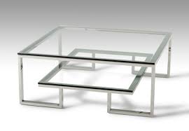 Modern Tampered Glass And Chrome Base Coffee Table