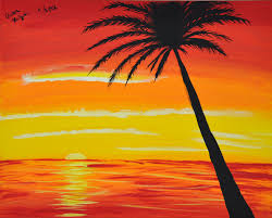 Simple sunset painting with power lines using acrylic paint.paints used: Acrylic Paint Of Sunset Novocom Top